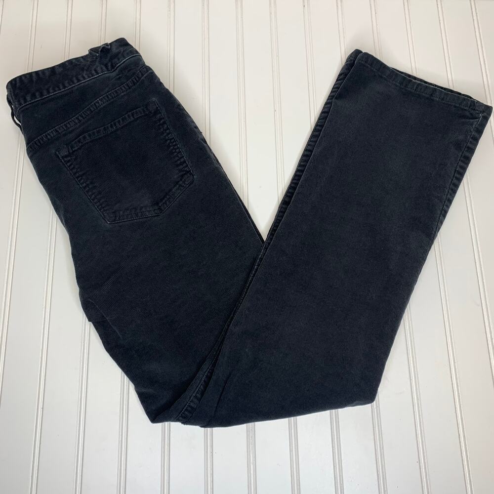 St Johns Bay Cords Corduroy Pants Black Straight fit Sz 8